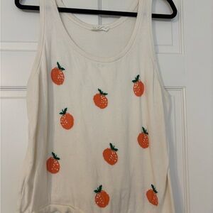 Like New, Ann Taylor loft sleeveless sweater top with orange accents on it sz XL